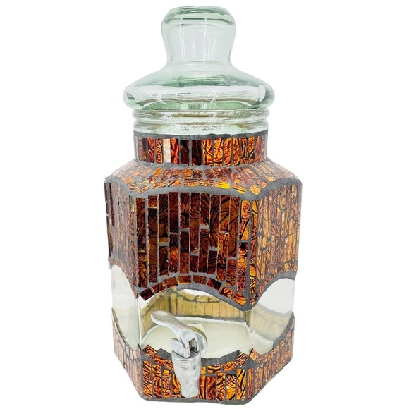 Italian Kitchen Vintage Italian Green Glass Beverage Dispenser 25